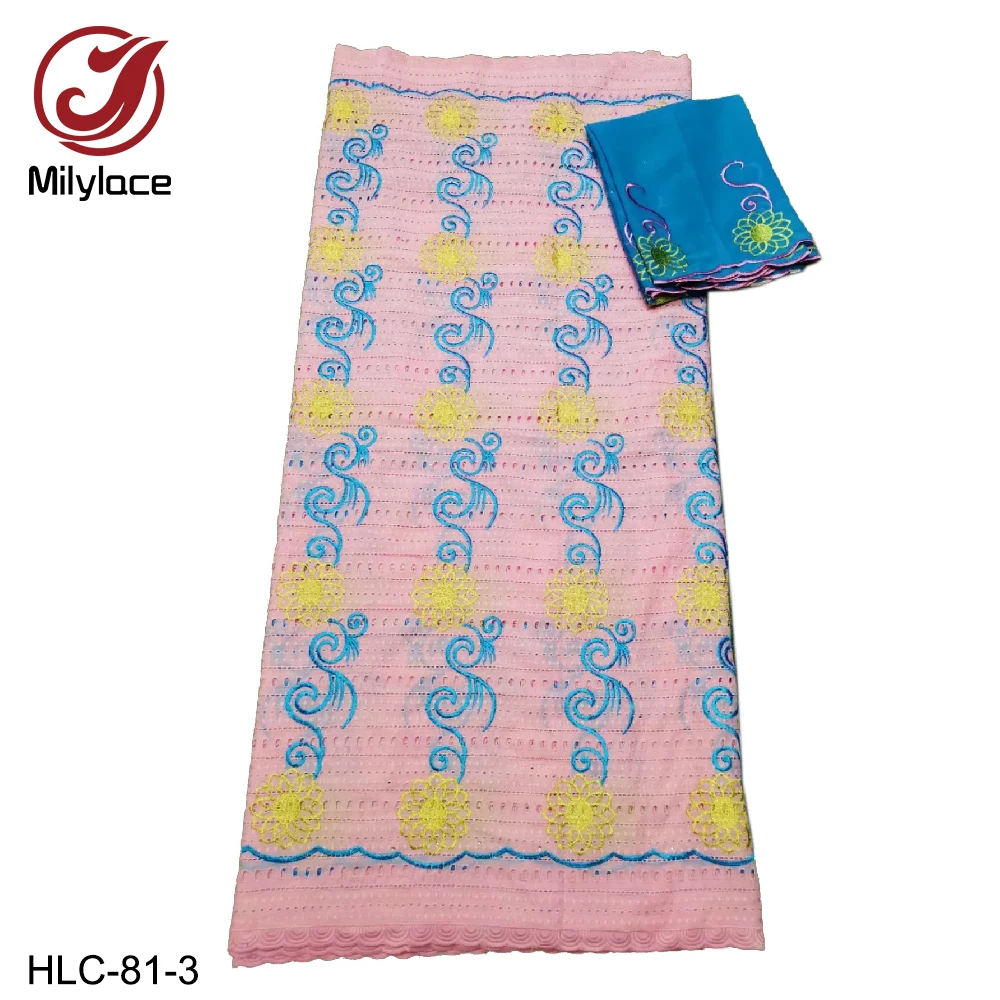 Millylace lovely Swiss cotton voile lace fabric 5 yards with embroidery stones +chiffon 2 for girl's dresses HLC-81 | Дом и сад