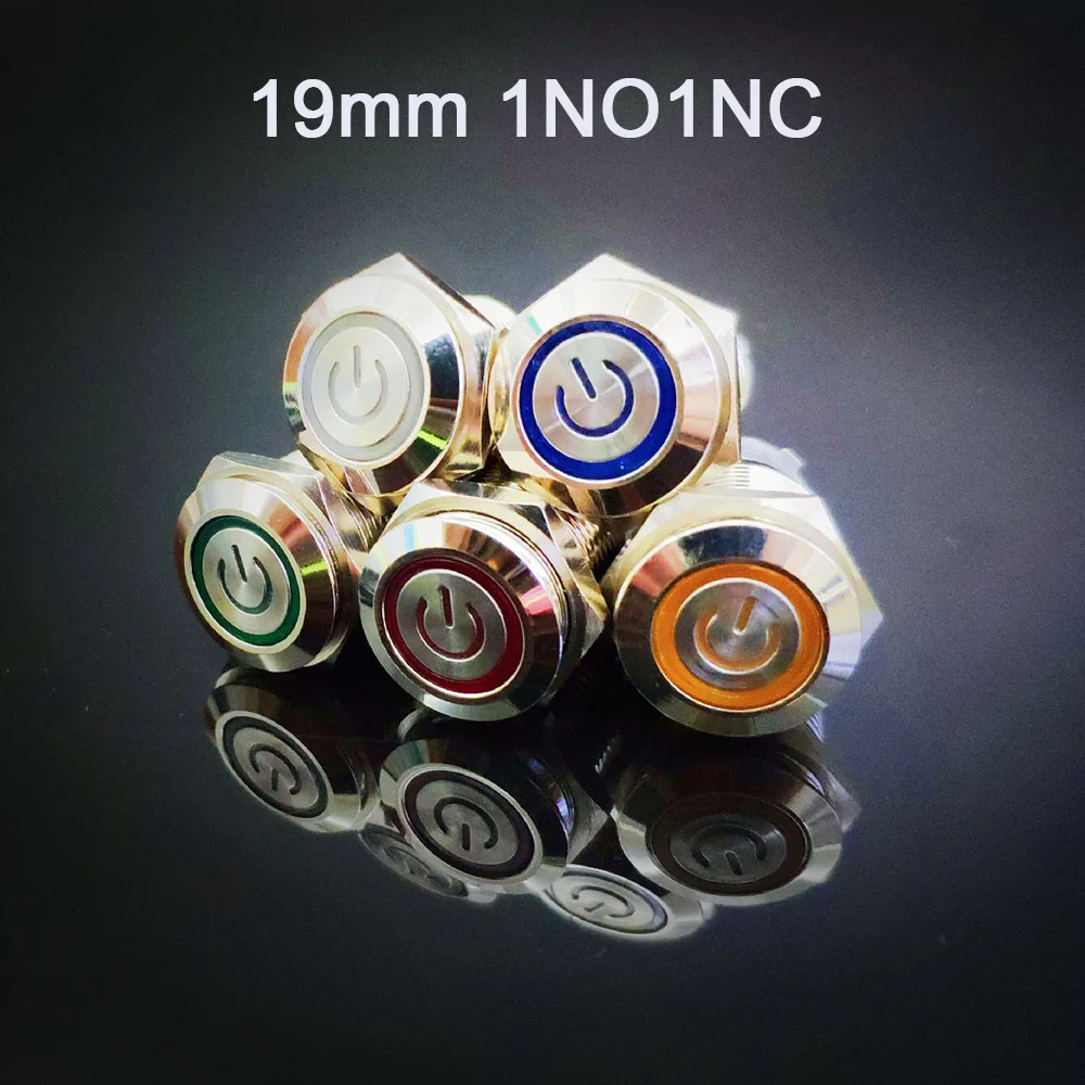19mm Metal Push Button Latching momentary Waterproof Switch LED light symbol flat head Blue Green Yellow White Button switch
19mm Metal Push Button Latching momentary Waterproof Switch LED light symbol flat head Blue Green Yellow White Button switch