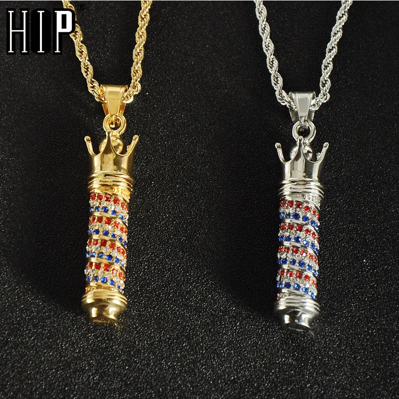 HIP Hop Gold Silver Plated Stainless Steel Barber Shop Crown Rotatable Turn Light Pendant Necklace for Men Women Jewelry
HIP Hop Gold Silver Plated Stainless Steel Barber Shop Crown Rotatable Turn Light Pendant Necklace for Men Women Jewelry