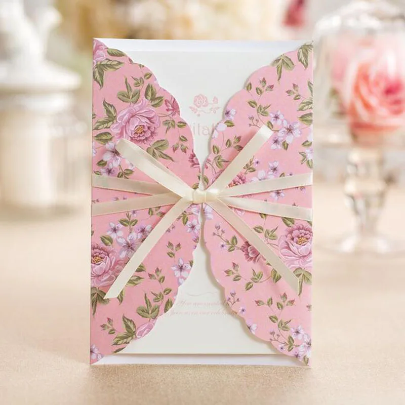 50pcs Pink Flower Pattern Marriage Wedding Invitations Cards Greeting Card 3D Card Laser Cut Postcard Event Party Supplies
50pcs Pink Flower Pattern Marriage Wedding Invitations Cards Greeting Card 3D Card Laser Cut Postcard Event Party Supplies