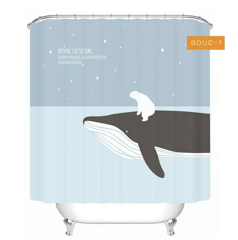 Cartoon Whale Bear Printed Shower Curtain Waterproof Polyester Toilet Partition Curtain Bathroom Curtain with Hooks Home Decor
Cartoon Whale Bear Printed Shower Curtain Waterproof Polyester Toilet Partition Curtain Bathroom Curtain with Hooks Home Decor