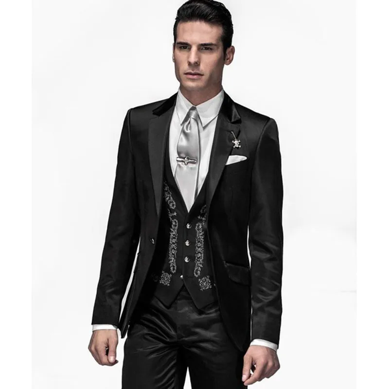 Black Men Suits Tailored Blazer Trousers Casual Suits Set Wedding Dress Prom Party Coat Tuxedo 3Pc Jacket Pants Embroidered Vest
Black Men Suits Tailored Blazer Trousers Casual Suits Set Wedding Dress Prom Party Coat Tuxedo 3Pc Jacket Pants Embroidered Vest