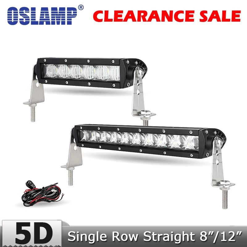 Oslamp 8"/12" Single Row 5D LED Light Bar Spot/Flood Offroad Led Work Light Driving Lamp for Truck SUV 4X4 4WD ATV Boat 12v 24v
Oslamp 8"/12" Single Row 5D LED Light Bar Spot/Flood Offroad Led Work Light Driving Lamp for Truck SUV 4X4 4WD ATV Boat 12v 24v