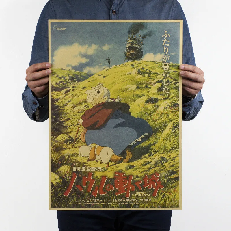 Hayao Miyazaki Anime Collection Totoro Retro Kraft Paper Poster Cafe Bar Decoration Painting Wall Stickers 51x35 5cm Aliexpress
