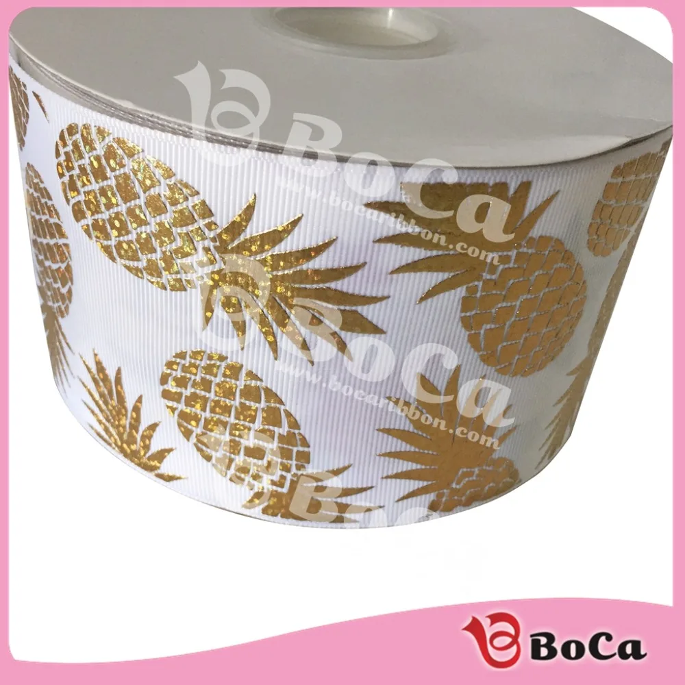 hot sale 75mm (3 inch) gold pineapple holographic grosgrain ribbon with custom accept ,100yard
hot sale 75mm (3 inch) gold pineapple holographic grosgrain ribbon with custom accept ,100yard