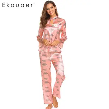 Ekouaer Women Sleepwear Pajama Sets Floral V-Neck Long Sleeve Tops Elastic Waist Long Pants Set Nightwear Suits Female Nighties
Ekouaer Women Sleepwear Pajama Sets Floral V-Neck Long Sleeve Tops Elastic Waist Long Pants Set Nightwear Suits Female Nighties