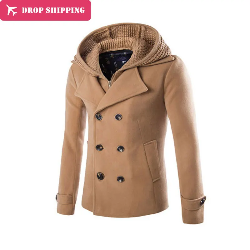 Top Design Men Woolen Jacket Coats Camel Detachable Hat Hoodie Homme Overcoat Fashion Autumn 3 Color Warm England Slim Pea Coat
Top Design Men Woolen Jacket Coats Camel Detachable Hat Hoodie Homme Overcoat Fashion Autumn 3 Color Warm England Slim Pea Coat