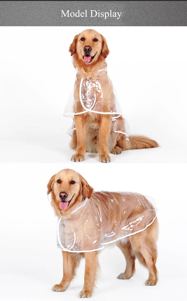 Waterproof Big Dog Rain Coat Cover EVA Raincoat Cloth Transparent Dog Rain Poncho for Large Dogs 3XL-7XL (9)