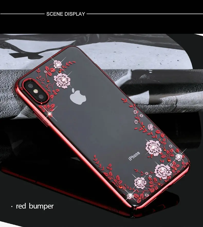 KINGXBAR Cover for iPhone Xs Flower Luxury Case for iPhone Xs Max Case Transparent for iPhone Xs Cover Fashionable for iPhoneXS (14)