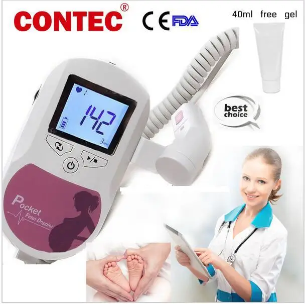 

CE Hand-held Baby Heart Beat Monitor,Pocket Fetal Doppler Sonoline C1/Sonoline A,2MHZ Probe ,2 colours blue and pink