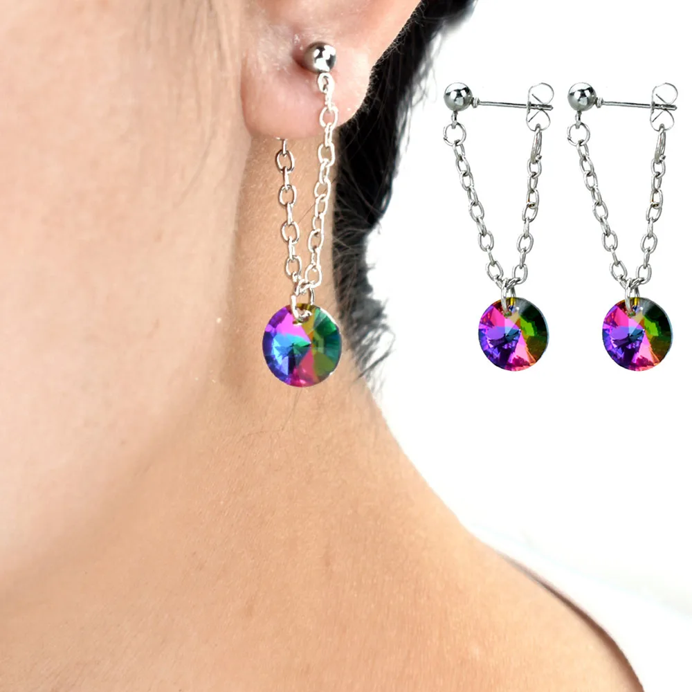 Bing Tu Women Silver Color Chain Earrings Colorful Round Crystal Dangle Drop Earrings For Women Hanging Pendant Earring Jewelry
Bing Tu Women Silver Color Chain Earrings Colorful Round Crystal Dangle Drop Earrings For Women Hanging Pendant Earring Jewelry
