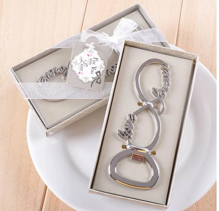 100PCS/LOT Newest forever love chrome beer bottle opener wedding favors and gifts for guests Party gifts supplier Bridal shower
100PCS/LOT Newest forever love chrome beer bottle opener wedding favors and gifts for guests Party gifts supplier Bridal shower