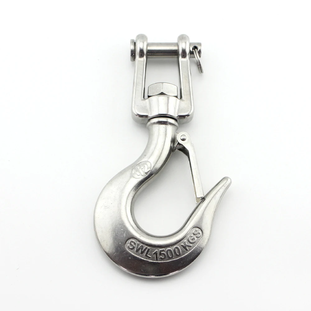 Stainless Marine Jaw Type Swivel Crane Hook with Safety Load Limit of 1500Kg Marine Boat Crane Hook 2pcs 1/2 inch
Stainless Marine Jaw Type Swivel Crane Hook with Safety Load Limit of 1500Kg Marine Boat Crane Hook 2pcs 1/2 inch