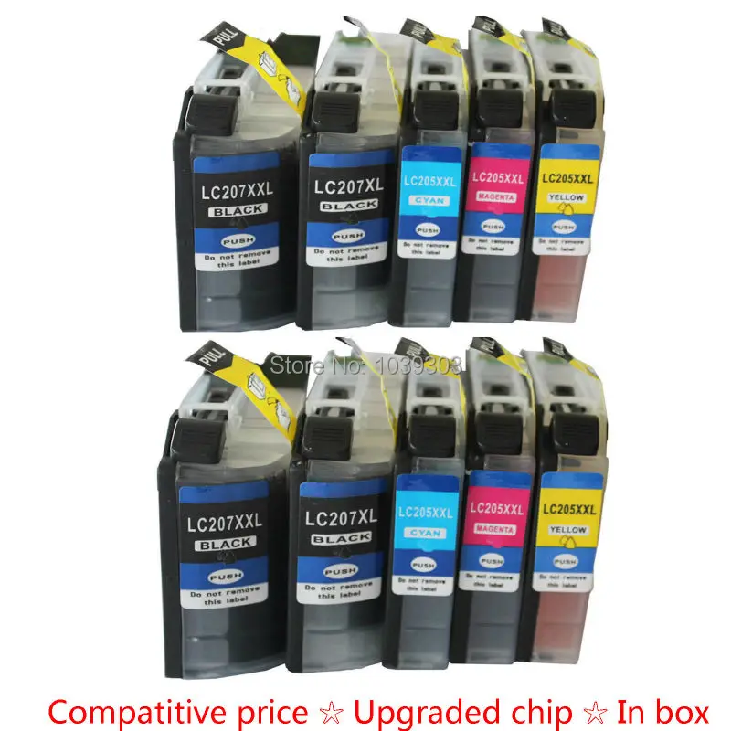 10PK Ink cartridge Compatible For Brother LC207 LC205 For Brother MFC-J4320DW J4420DW J4620DW J5520DW J5620DW J5720DW
10PK Ink cartridge Compatible For Brother LC207 LC205 For Brother MFC-J4320DW J4420DW J4620DW J5520DW J5620DW J5720DW