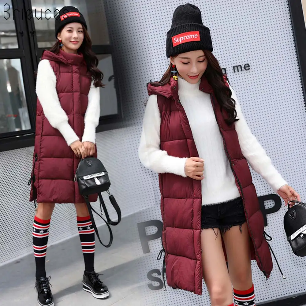 Br S-3XL 2018 New Women winter vest Casual Autumn Warm thicken Long Hooded Sleeveless waistcoat Female Cotton Padded vest
Br S-3XL 2018 New Women winter vest Casual Autumn Warm thicken Long Hooded Sleeveless waistcoat Female Cotton Padded vest