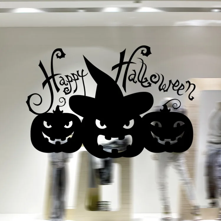 2pcspack happy halloween party home decoration wall stickers creative pumpkin ghost halloween wall decor - Halloween Wall Decor 2pcspack happy halloween party home decoration wall stickers creative pumpkin ghost halloween wall decor - Halloween Wall Decor