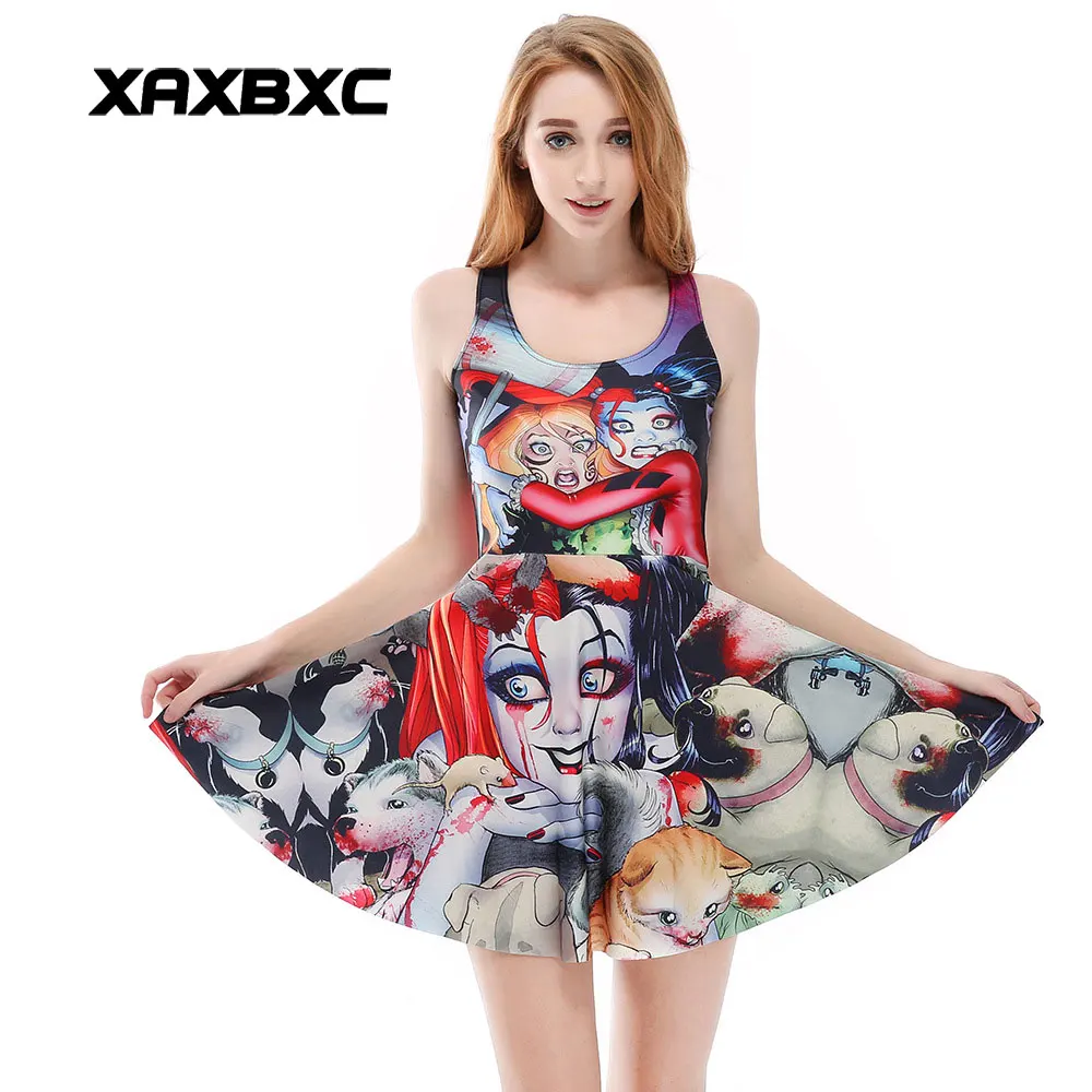 XAXBXC 1224 Summer Sexy Girl Dress Comic Puppy Harley Quinn Blood Prints Reversible Vest Skater Women Pleated Dress Plus size
XAXBXC 1224 Summer Sexy Girl Dress Comic Puppy Harley Quinn Blood Prints Reversible Vest Skater Women Pleated Dress Plus size