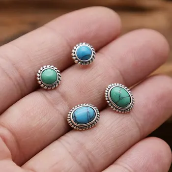 FNJ Round Earrings 925 Silver boucle d'oreille for Women Jewelry Oval Blue Green Stone S925 Sterling Silver Stud Earring 
FNJ Round Earrings 925 Silver boucle d'oreille for Women Jewelry Oval Blue Green Stone S925 Sterling Silver Stud Earring