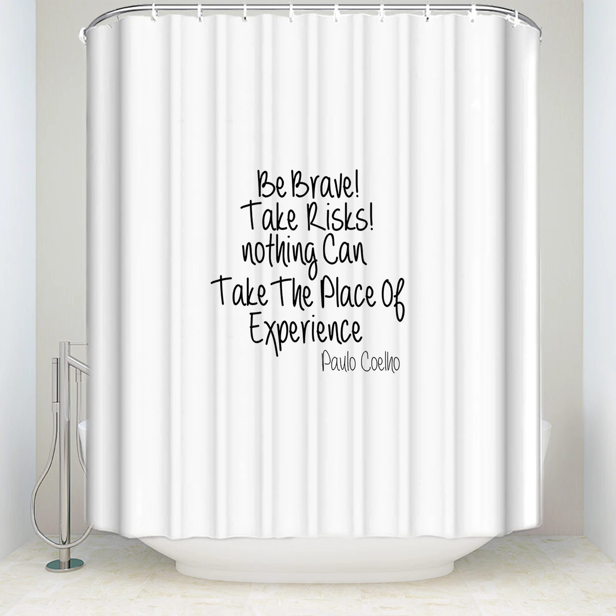 CHARMHOME Hot Sale Shower Curtain Be Brave Quote Personalized Bathroom White Bath Curtain Waterproof Polyester Fabric with Hooks
CHARMHOME Hot Sale Shower Curtain Be Brave Quote Personalized Bathroom White Bath Curtain Waterproof Polyester Fabric with Hooks