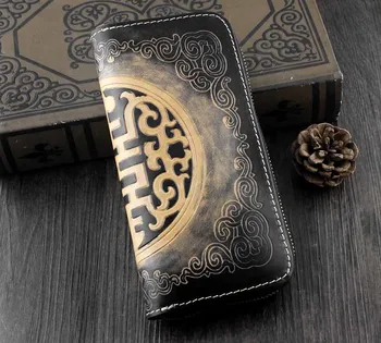 Vintage Handmade Tatto Zipper Genuine Leather Large Purse Wallet Purse
Vintage Handmade Tatto Zipper Genuine Leather Large Purse Wallet Purse