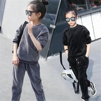 2019 New Kids Clothes Set Baby Girls Spring Autumn Children Suit Velvet Long Sleeved Shirts Pants Girl Suits 6-15T O-Neck Solid
2019 New Kids Clothes Set Baby Girls Spring Autumn Children Suit Velvet Long Sleeved Shirts Pants Girl Suits 6-15T O-Neck Solid