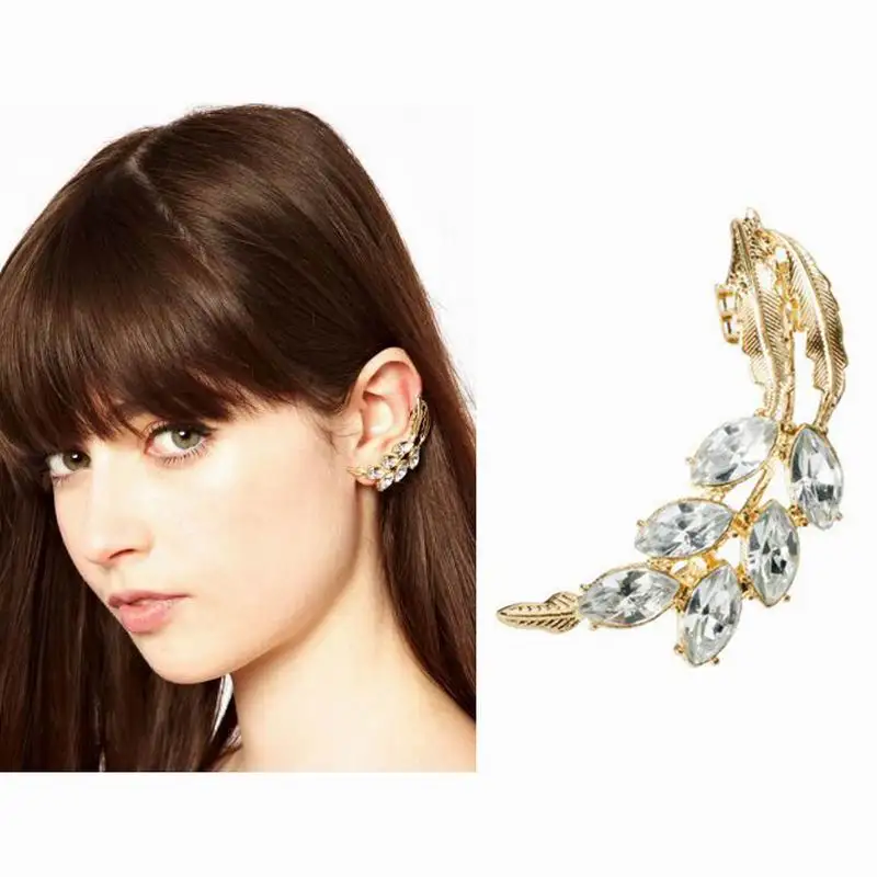 Fashion Jewelry Crystal Leaf Ear Cuff Shiny Leaves Ear Clips Earrings For Women Girls Rhinestone Earrings Gift
Fashion Jewelry Crystal Leaf Ear Cuff Shiny Leaves Ear Clips Earrings For Women Girls Rhinestone Earrings Gift