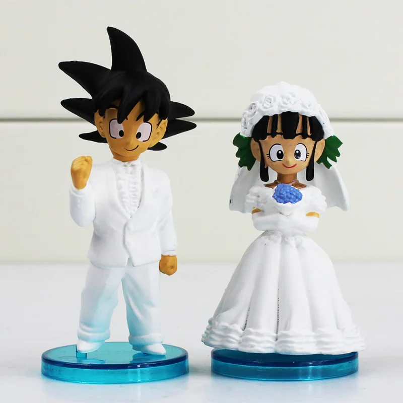 2pcs/set Japan Anime Dragon Ball Goku ChiChi Wedding With Blue Base PVC Figure Toys Package With Box Doll 8cm 
2pcs/set Japan Anime Dragon Ball Goku ChiChi Wedding With Blue Base PVC Figure Toys Package With Box Doll 8cm