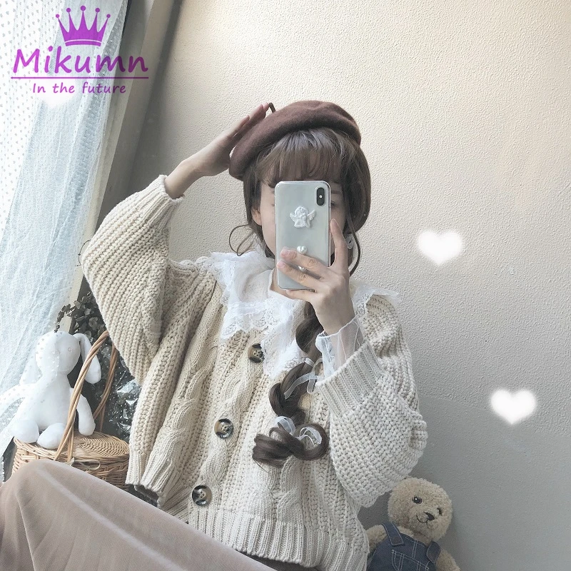 Autumn Women Sweater Cardigans Knitted Jacket Japanese Style Harajuku Cute V neck Loose College Casual Long Sleeve Sweater Coats
Autumn Women Sweater Cardigans Knitted Jacket Japanese Style Harajuku Cute V neck Loose College Casual Long Sleeve Sweater Coats
