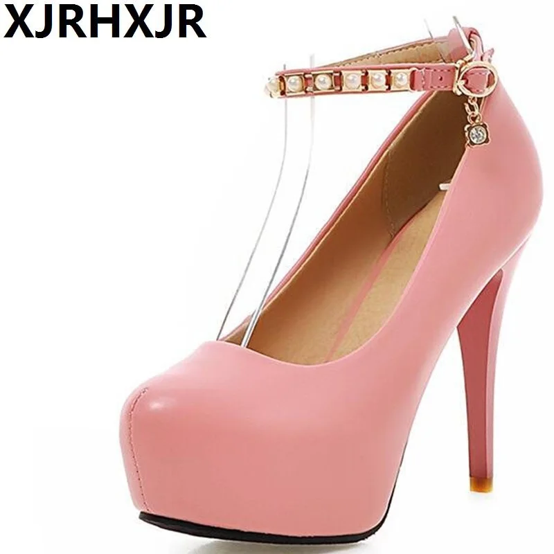 XJRHXJR Sweet Rhinestone Ankle Belt Shoes Woman Fashion Round Toe Wedding Party Pumps Ladies Sexy Thin Heels Platform Pumps
XJRHXJR Sweet Rhinestone Ankle Belt Shoes Woman Fashion Round Toe Wedding Party Pumps Ladies Sexy Thin Heels Platform Pumps