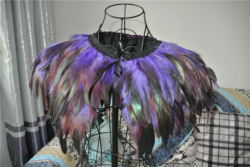 PURPLE feather cape jacket Feather epaulettes Custom capelet Burning Man feather shoulder shrug
PURPLE feather cape jacket Feather epaulettes Custom capelet Burning Man feather shoulder shrug