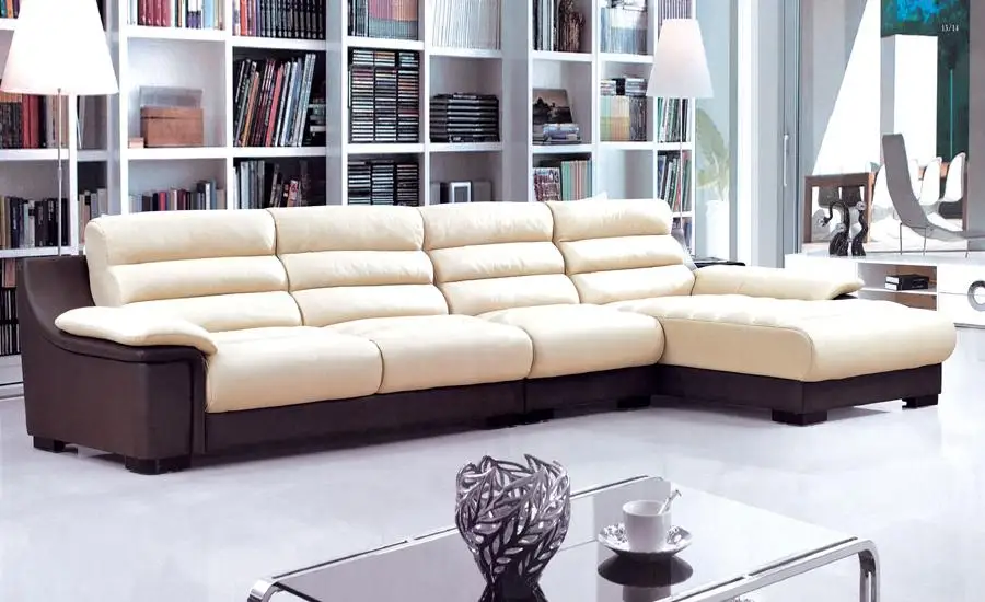 Image 2013 new design Top Grain Leather L Shaped Multi  combination Sofa with Chaises moderns L615