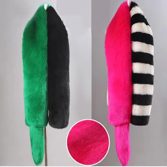 205CM fashion Catwalk imitation fox fur Scarf Shawl Collar female Plush Dual-purpose Contrast Color Mosaic Scarf 
205CM fashion Catwalk imitation fox fur Scarf Shawl Collar female Plush Dual-purpose Contrast Color Mosaic Scarf