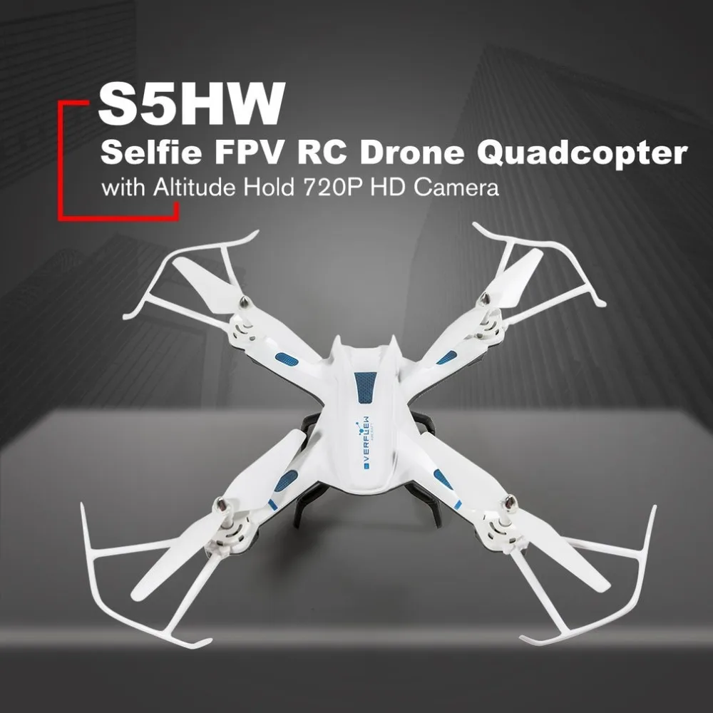 

S5HW Smart Selfie RC Quadcopter Drone Aircraft UAV with Wifi FPV 720P HD Real-time Camera Altitude Hold 3D Flips