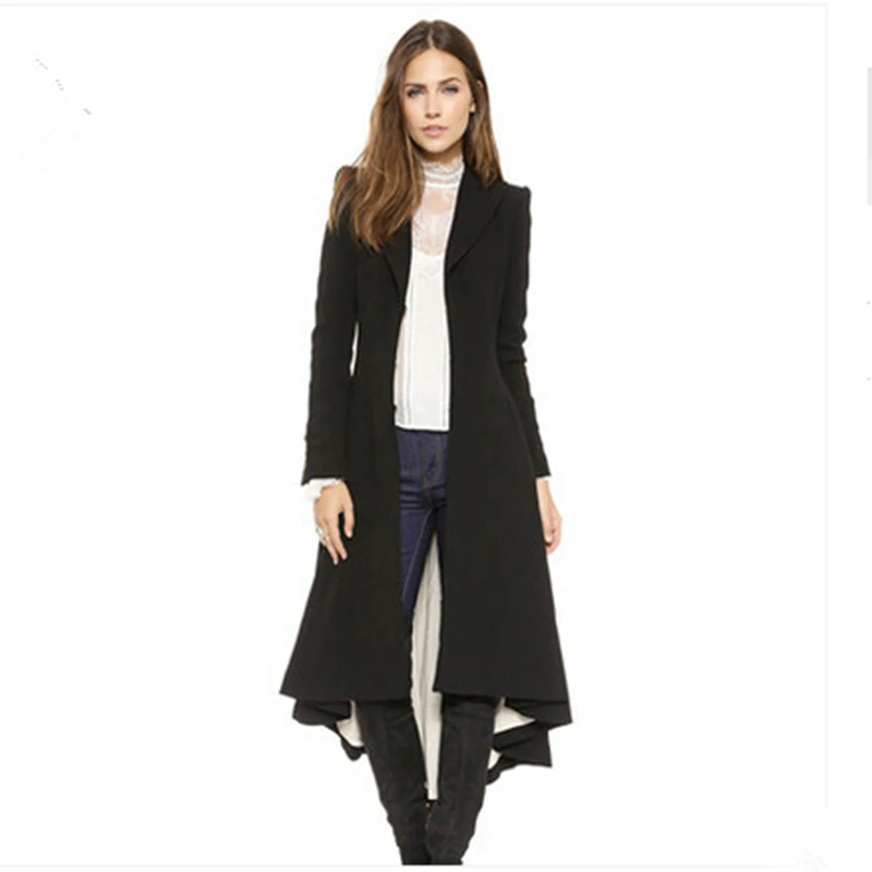 Women Winter Coat 2015 Casual Simple Suit Lapel Metal Cufflinks Victorian Woolen Jacket Folds Swallowtail Overcoat Z129
Women Winter Coat 2015 Casual Simple Suit Lapel Metal Cufflinks Victorian Woolen Jacket Folds Swallowtail Overcoat Z129