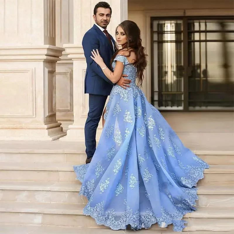 Abiye 2019 Light Sky Blue Lace Evening Gowns Sexy High Side Split Aline Long Formal Party Dresses Arabic Middle East Prom Gowns
Abiye 2019 Light Sky Blue Lace Evening Gowns Sexy High Side Split Aline Long Formal Party Dresses Arabic Middle East Prom Gowns