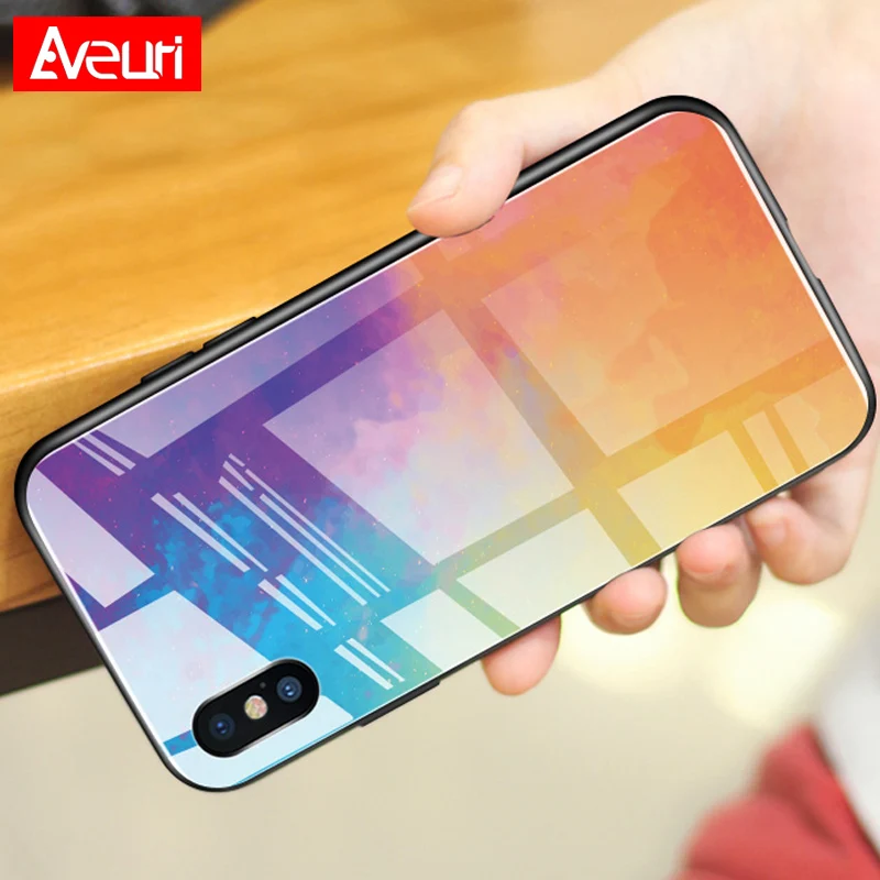 Luxury Colorful Gradient Case For iPhone 6 6S 7 8 Plus Fundas Tempered Glass Cover Back Phone Case For iPhone XR XS Max Coque
Luxury Colorful Gradient Case For iPhone 6 6S 7 8 Plus Fundas Tempered Glass Cover Back Phone Case For iPhone XR XS Max Coque