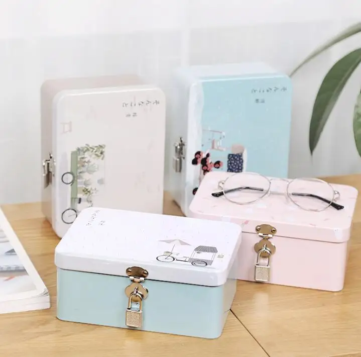 TECHOME Creative Tinplate Box With Lock Storage Box Desktop Storage Sundries Organizer Small Tin Box Private Box Gift for Friend
TECHOME Creative Tinplate Box With Lock Storage Box Desktop Storage Sundries Organizer Small Tin Box Private Box Gift for Friend