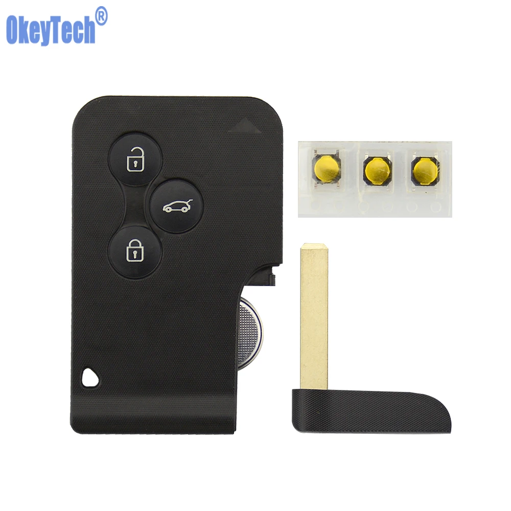 OkeyTech Smart Card 3 Buttons For Renault Clio Logan Megane 2 3 Koleos Scenic Card Case Black Car Key Fob Shell With Small Key
OkeyTech Smart Card 3 Buttons For Renault Clio Logan Megane 2 3 Koleos Scenic Card Case Black Car Key Fob Shell With Small Key