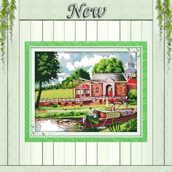 Riverside scenery Vietnam house diy painting counted printed on fabric DMC 11CT 14CT kits Cross Stitch embroidery needlework Set
Riverside scenery Vietnam house diy painting counted printed on fabric DMC 11CT 14CT kits Cross Stitch embroidery needlework Set