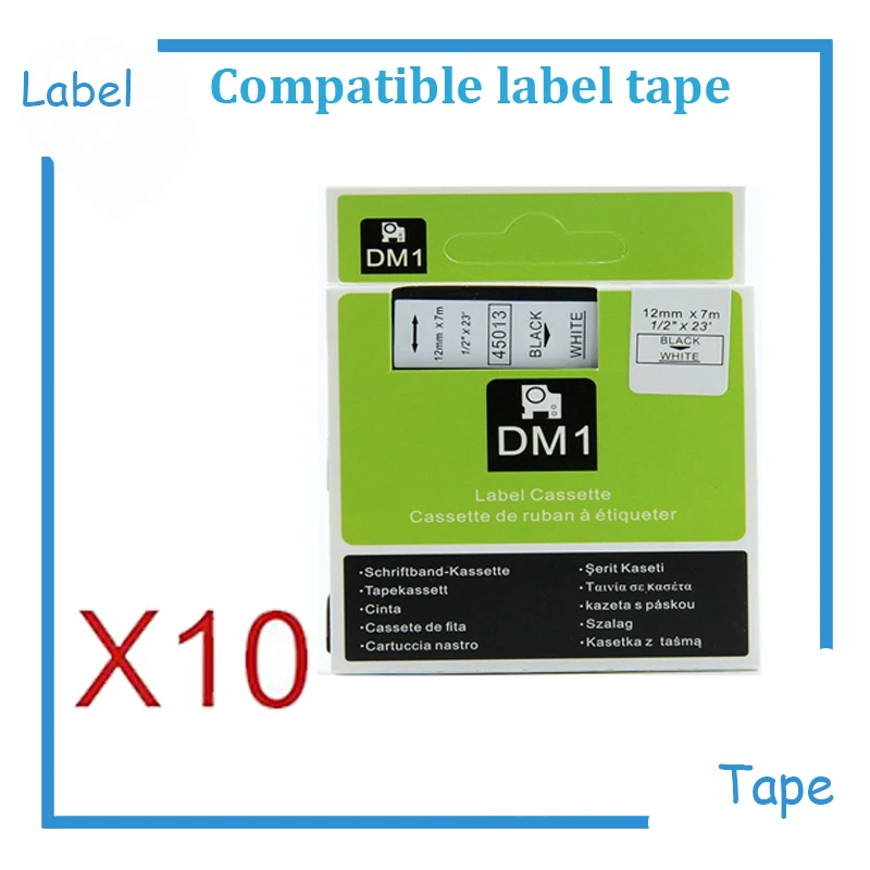 10PCS Compatible Dymo Labelmanager 12mm*7m Dymo Maker 45013 Label Tape Cartridges Free Shipping (Factory Supply)
10PCS Compatible Dymo Labelmanager 12mm*7m Dymo Maker 45013 Label Tape Cartridges Free Shipping (Factory Supply)