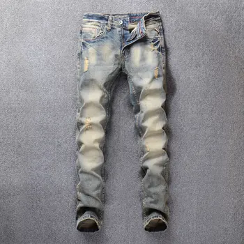 Italian Vintage Style Fashion Men Jeans Retro Wash 98% Cotton Classical Jeans Men Denim Pants Streetwear Ripped Jeans homme
Italian Vintage Style Fashion Men Jeans Retro Wash 98% Cotton Classical Jeans Men Denim Pants Streetwear Ripped Jeans homme