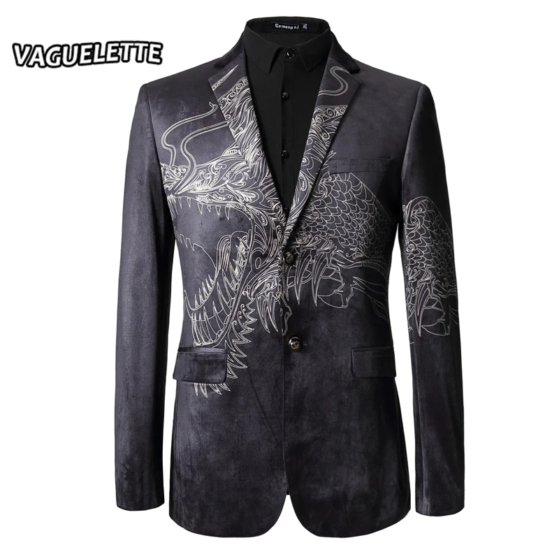 Veste Costume Homme Blazer Slim Fit 3D Printed Chinese Dragon Luxury Mens Stage Jackets Velvet Mens Blazer Fashion M-3XL
Veste Costume Homme Blazer Slim Fit 3D Printed Chinese Dragon Luxury Mens Stage Jackets Velvet Mens Blazer Fashion M-3XL