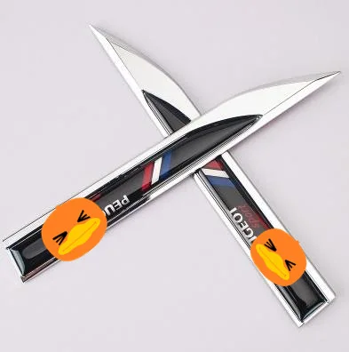 2PCS/set Auto parts 3D metal blade standard leaf plate side standard For Peugeot 2008 508 3008 5008 408 4008 206 207
2PCS/set Auto parts 3D metal blade standard leaf plate side standard For Peugeot 2008 508 3008 5008 408 4008 206 207
