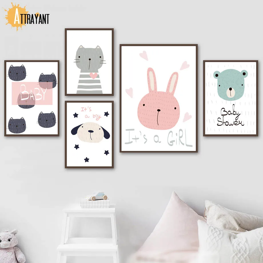 Cat Rabbit Dog Bear Wall Art Canvas Painting Nordic Posters And Prints Animal Wall Pictures Baby Boy Girl Room Nursery Decor
Cat Rabbit Dog Bear Wall Art Canvas Painting Nordic Posters And Prints Animal Wall Pictures Baby Boy Girl Room Nursery Decor