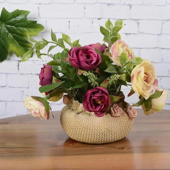 1Set 18*16*16cm Flower + Vase Rose Wedding Home Party Decoration Artificial Flower DIY Upholstery Jacquard Silk
1Set 18*16*16cm Flower + Vase Rose Wedding Home Party Decoration Artificial Flower DIY Upholstery Jacquard Silk