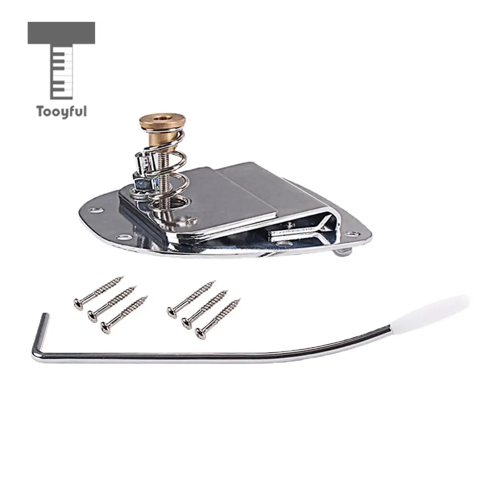 Tooyful 1 Set Guitar Tremolo Bridge Tailpiece with Whammy Bar Screws for Mustang/Jazzmaster Guitar Parts