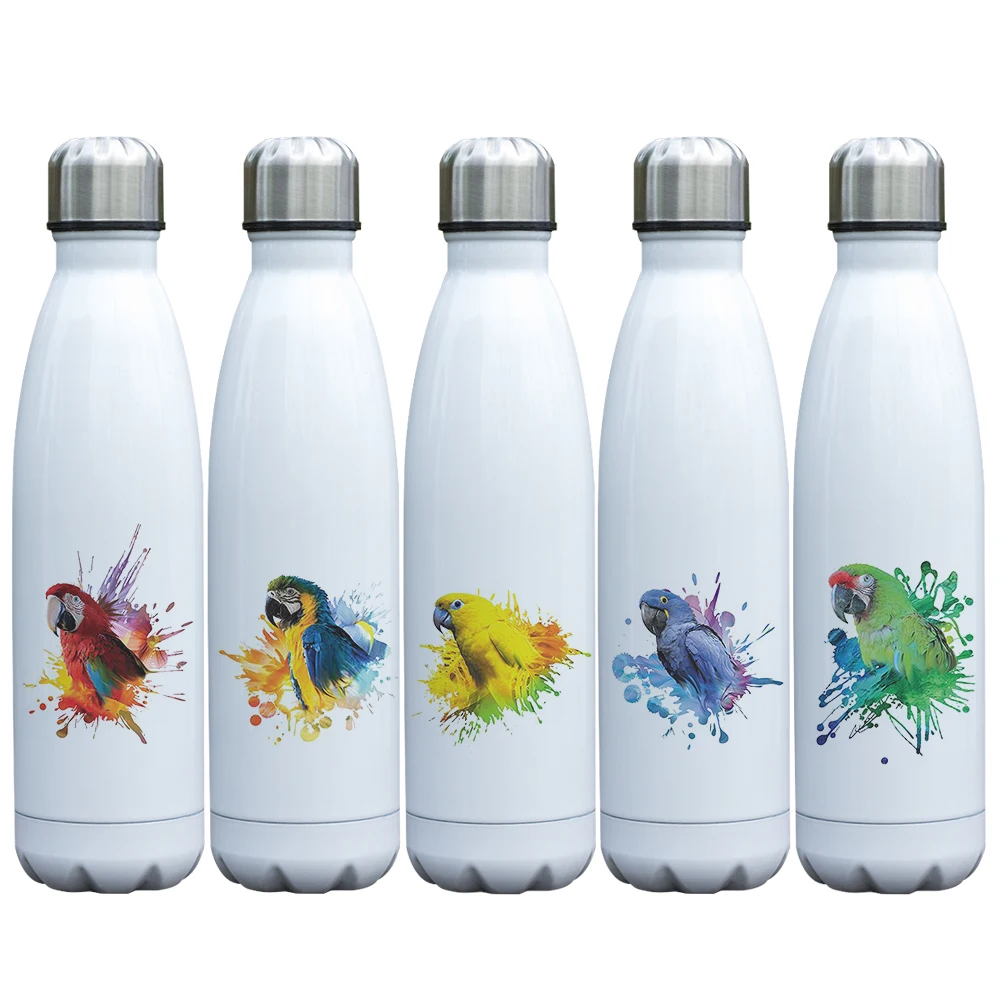 500ml Double Walled Thermos Cafe Unique Design Bottle Vacuum Stainless Steel Cup with Colorful Parrot Printing
500ml Double Walled Thermos Cafe Unique Design Bottle Vacuum Stainless Steel Cup with Colorful Parrot Printing