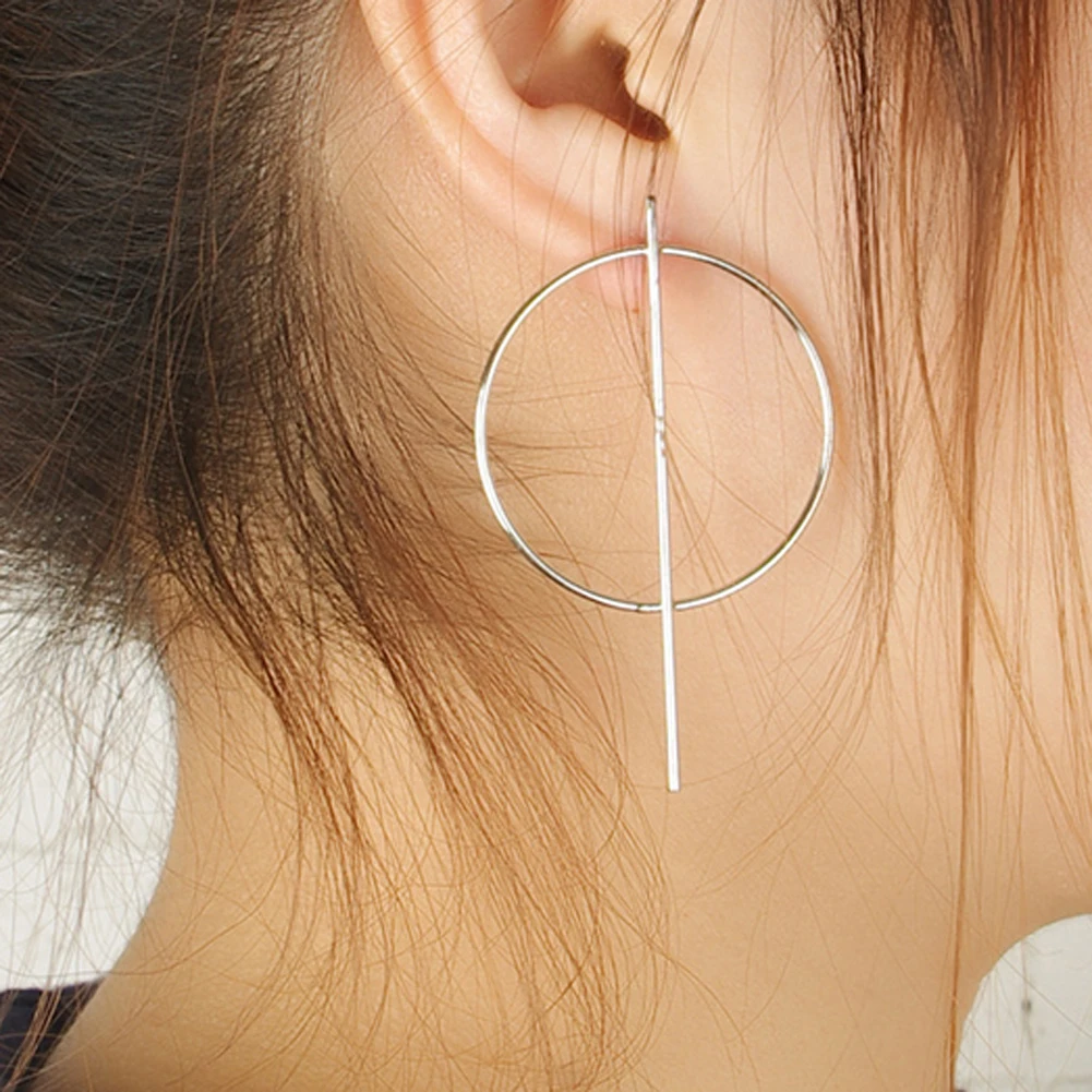 Image T station serves silver gold big hoop earrings for women hoops huggie earrings circle orecchini cerchio boucles d oreille women