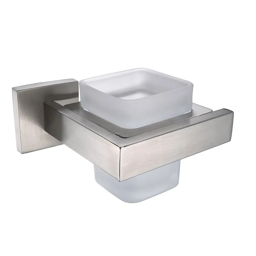 Leyden Silver Brushed 304 Stainless Steel Toothbrush Holder With Single Glass Toothcup Set Classic Bathroom Accessories
Leyden Silver Brushed 304 Stainless Steel Toothbrush Holder With Single Glass Toothcup Set Classic Bathroom Accessories