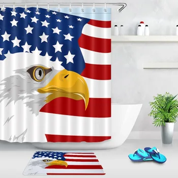 LB American flag Blue Star White Red stripe Shower Curtain and 12 Hooks Sets Kids Bathroom mat Waterproof Polyester Cloth Fabric
LB American flag Blue Star White Red stripe Shower Curtain and 12 Hooks Sets Kids Bathroom mat Waterproof Polyester Cloth Fabric